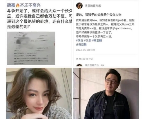 高亚麟与魏嘉抚养协议曝光：房产归属引发热议