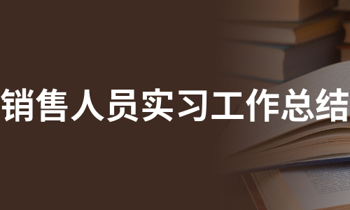 销售人员实习工作总结（通用13篇）