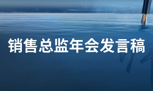 销售总监年会发言稿（汇总5篇）