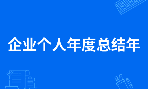 企业个人年度总结年（优质13篇）