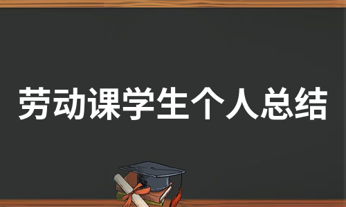 劳动课学生个人总结（优质13篇）