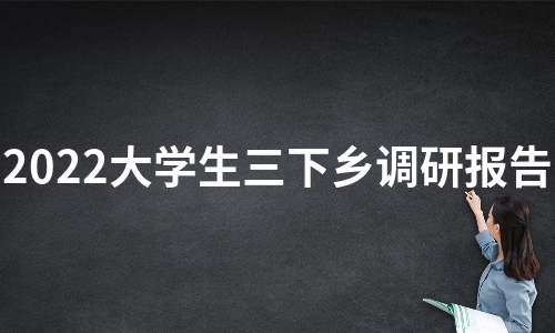 2022大学生三下乡调研报告（通用13篇）