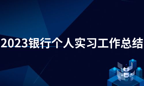 2023银行个人实习工作总结（必备11篇）