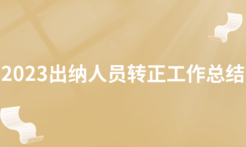 2023出纳人员转正工作总结（通用18篇）