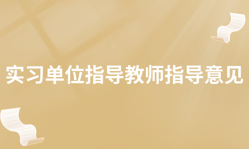 实习单位指导教师指导意见（集锦6篇）