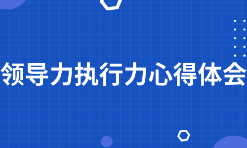 领导力执行力心得体会（优质7篇）