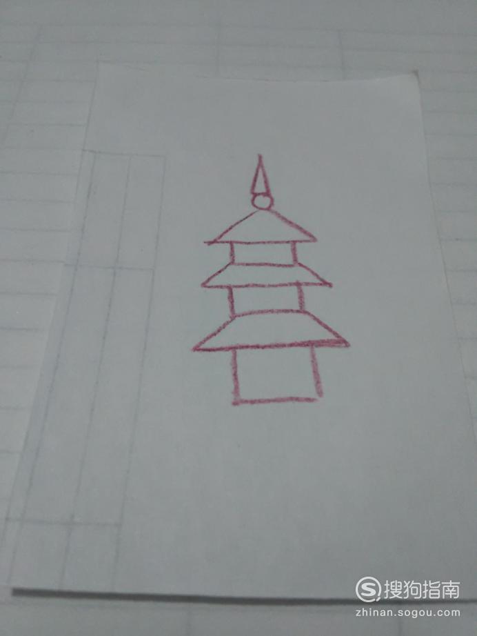 简单画宝塔的方法